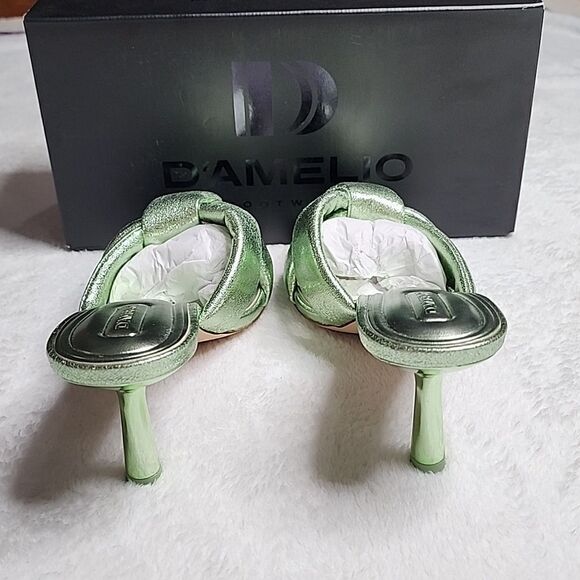 NIB D'AMELIO LEENOA SANDAL Size 8.5 Color: METALLIC PISTACHIO - Picture 4 of 10